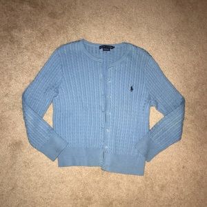 Ralph Lauren Polo blue cardigan sweater in a large